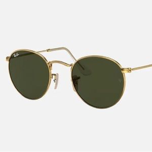 Ray Ban Round Metal Sunglasses in Gold (RB3447)